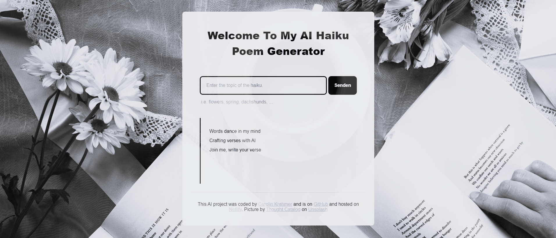 picture of haiku poem generatore