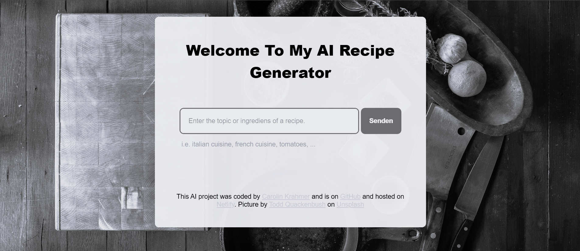 picture of recipe generator